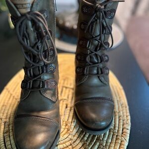 Pikolinos Le Mans Women’s Leather Boots Mid Calf Olive Brown Size 6